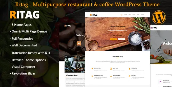 Food restaurant coffee pizza cafe WordPress Theme rtl