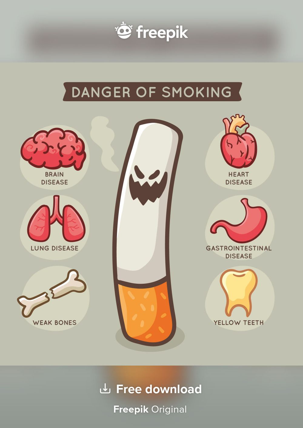 Free Vector | Illustrated danger of smoking infographic