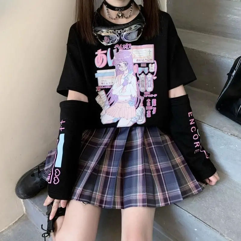 Gaming E-Girl Crop Top With Cuffs