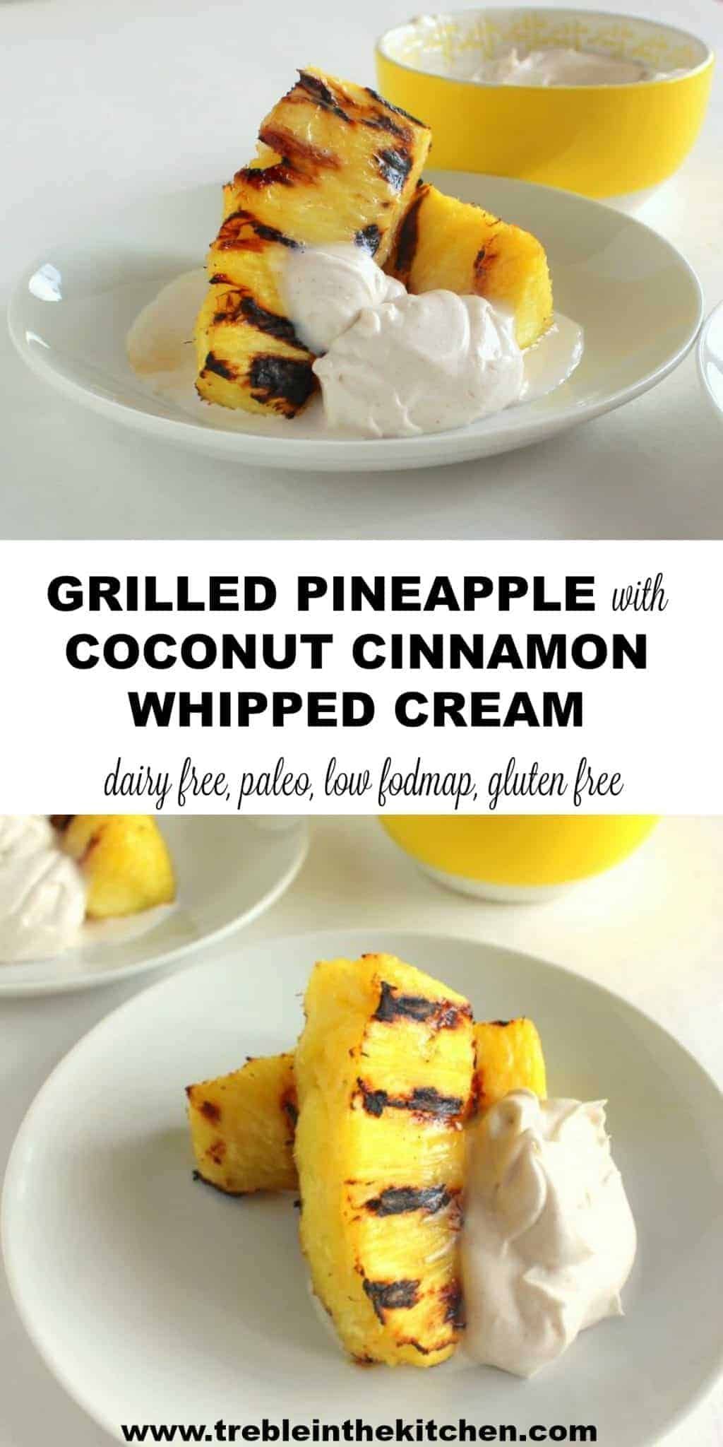 Grilled Pineapple with Coconut Cinnamon Whipped Cream - Tara Rochford Nutrition