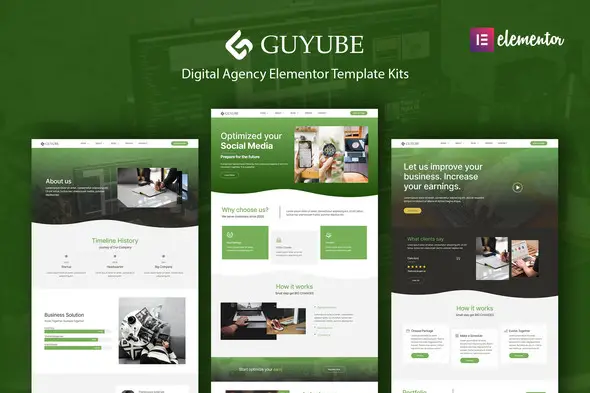 Guyube - Digital Agency Elementor Template Kit