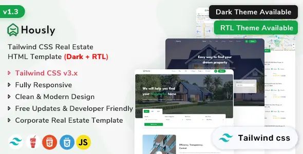 Hously - Tailwind CSS Real Estate HTML Template
