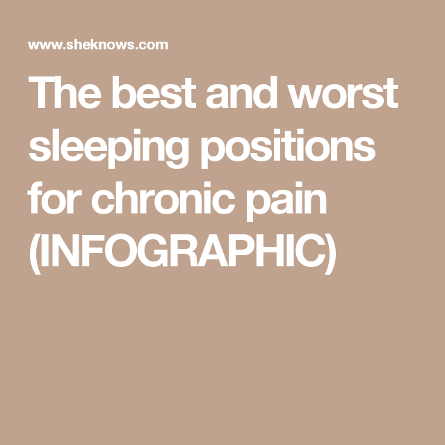 If you have chronic pain, you must choose your sleeping positions wisely