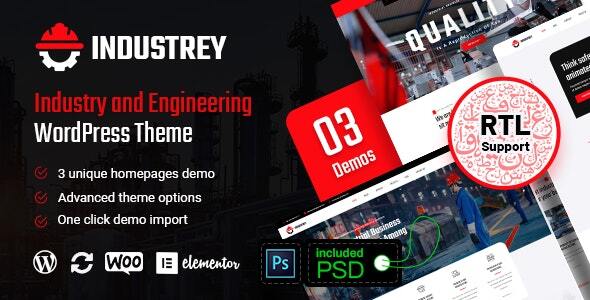 Industrey - Industry & Engineer WordPress Theme + RTL