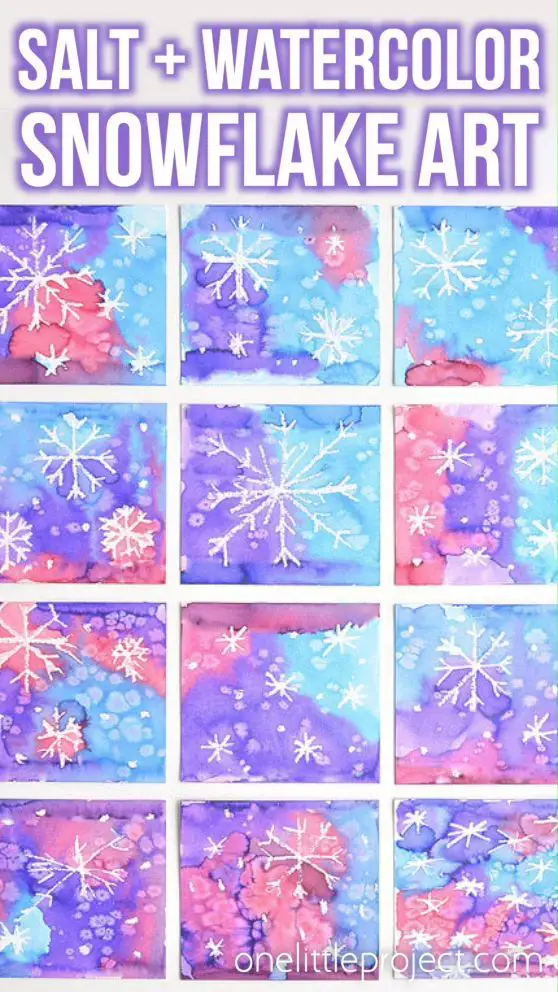 Magic Salt and Watercolor Snowflake Art Project for Kids