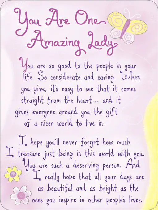 Miniature Easel Print with Magnet: You Are One Amazing Lady, 3.6" x 4.9"