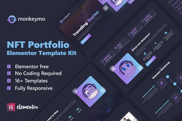 Monkeymo - NFT Portfolio Elementor Template Kit