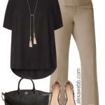 Plus Size Beige Work Pants Outfits