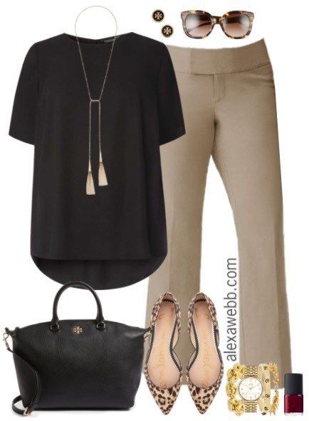 Plus Size Beige Work Pants Outfits