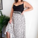Plus Size Dalmatian High Waisted Midi Skirt