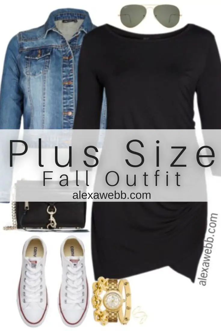 Plus Size Little Black Dress with Sleeves - Alexa Webb