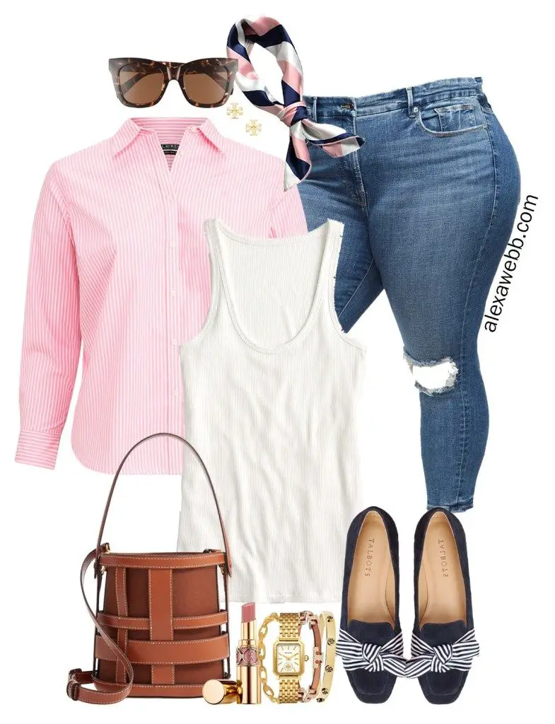 Plus Size Preppy in Pink Outfit