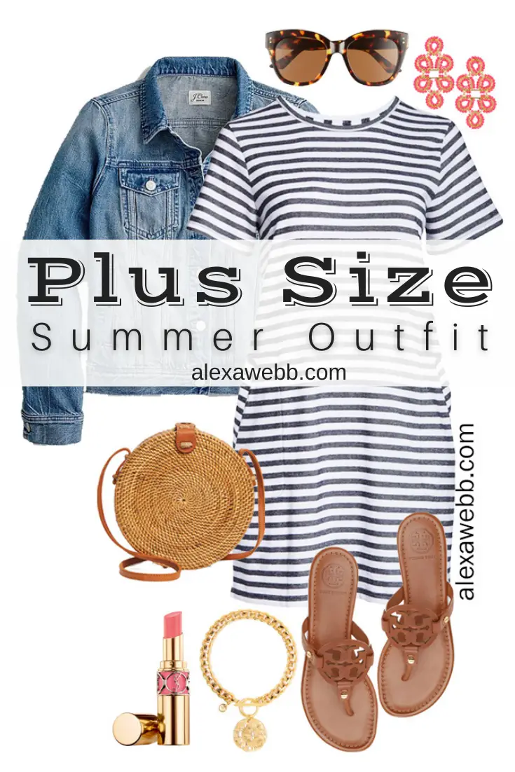 Plus Size Stripe T-Shirt Dress Outfits - Alexa Webb