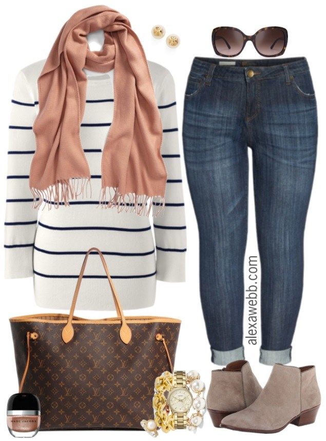 Plus Size Striped Sweater Outfit