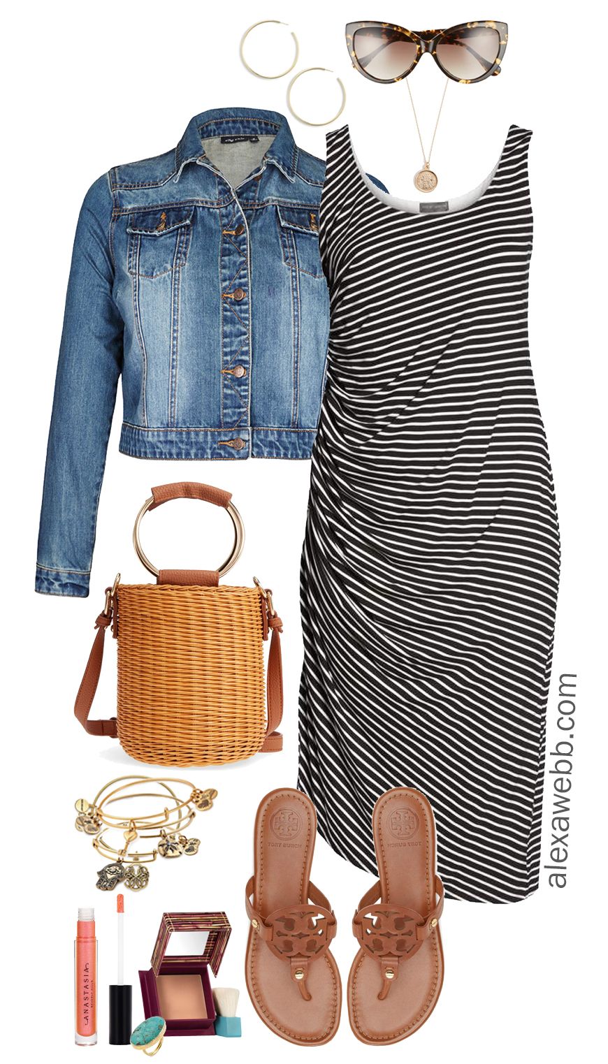 Plus Size Summer Striped Dress Outfit