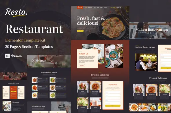 Resto. - Restaurant Catering & Cafe Elementor Template Kit