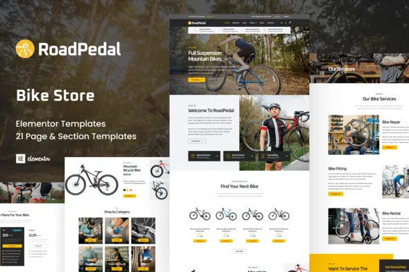 RoadPedal - Bicycle Store Elementor Template Kit