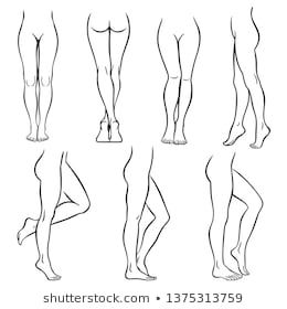 Set Various Female Legs Hand Drawn: vetor stock (livre de direitos) 1375313759 | Shutterstock