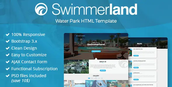 Swimmerland - Water Park HTML Template