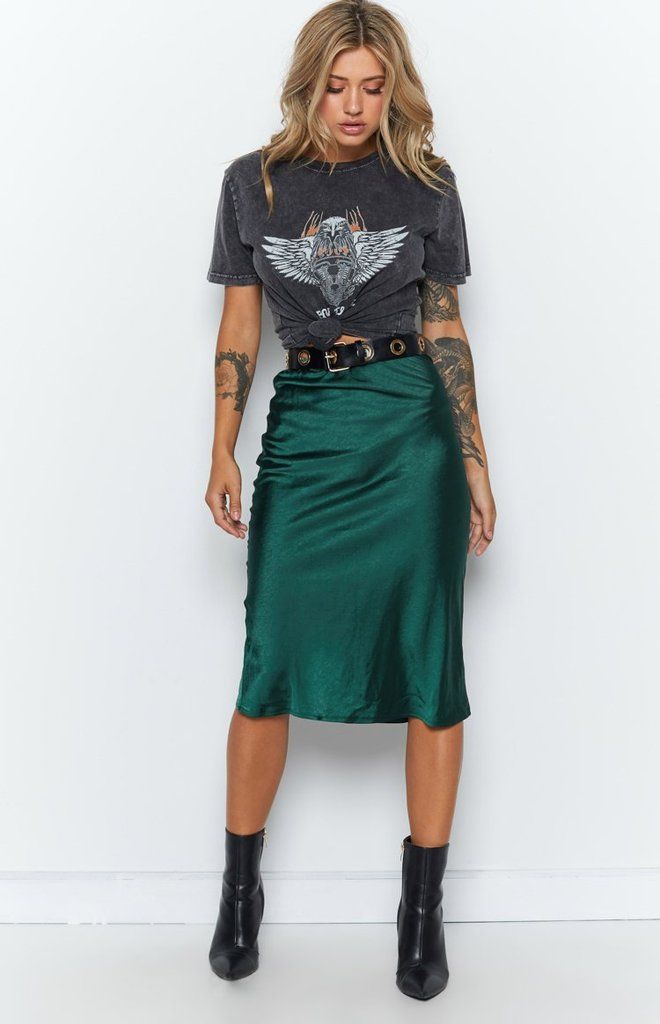 Trisha Midi Skirt Emerald