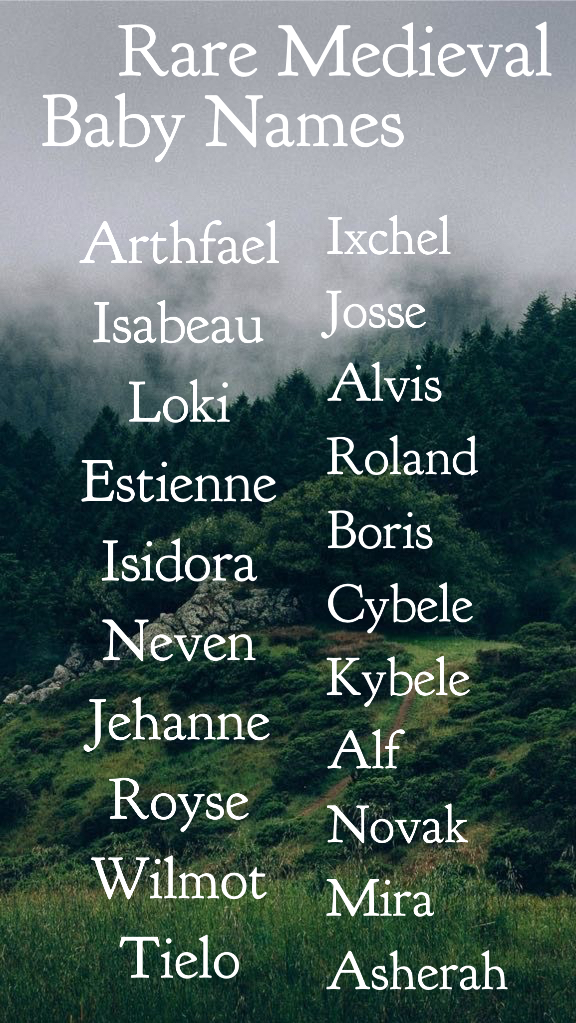Unique Rare Medieval Baby Names