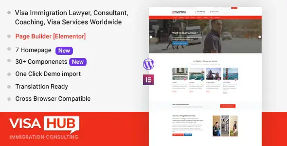 VisaHub - Immigration Consulting WordPress Theme