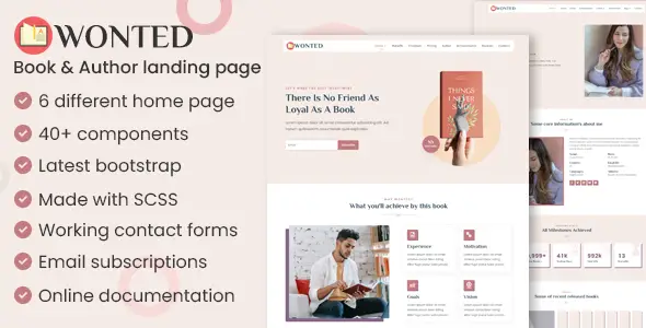 Wonted - Book & Author Landing page
