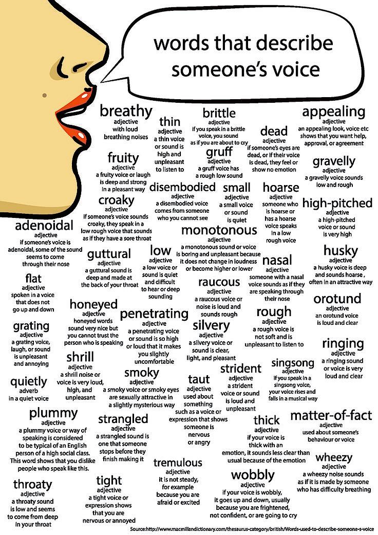 Words that describe someone’s voice…Infographic…