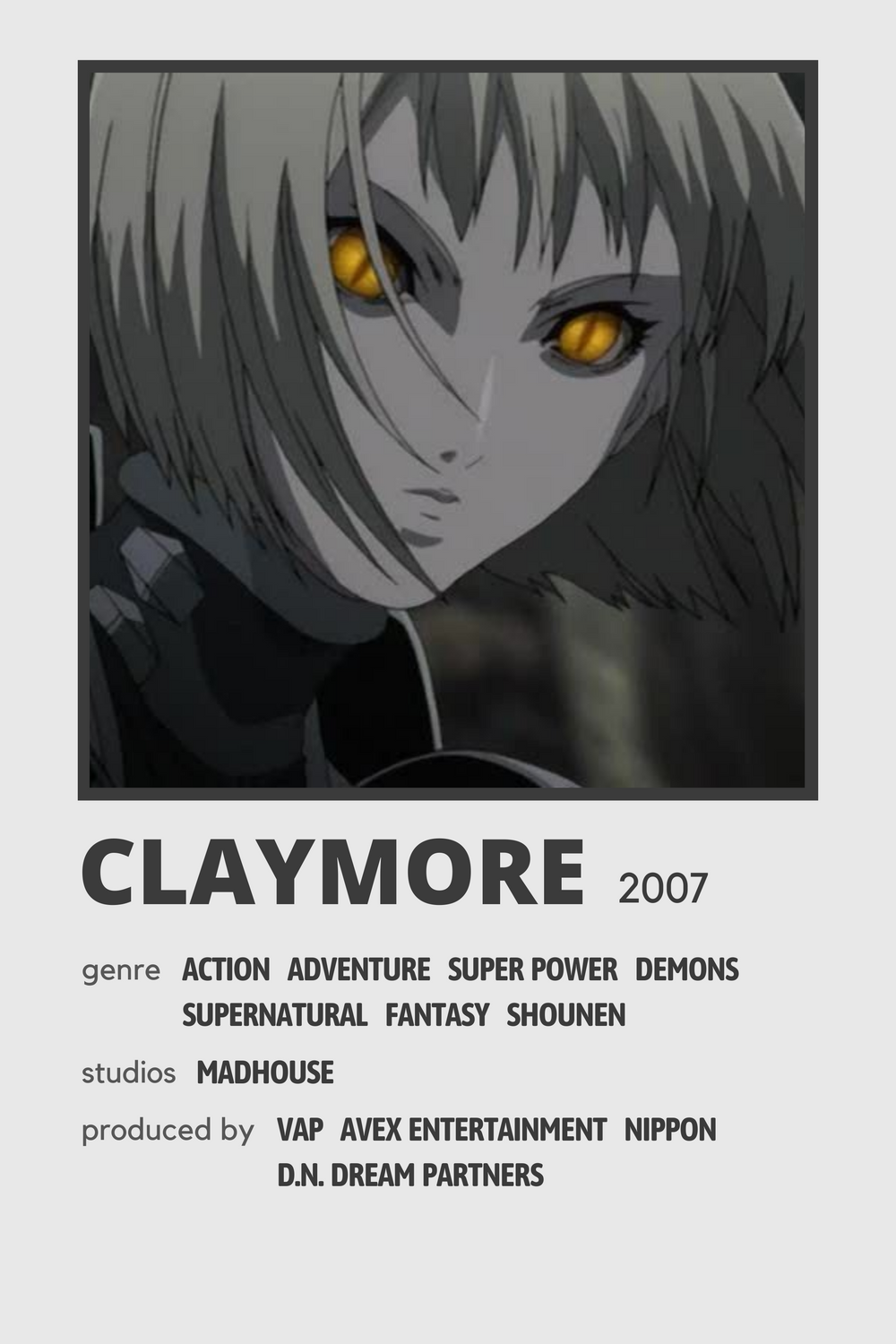 claymore minimal poster