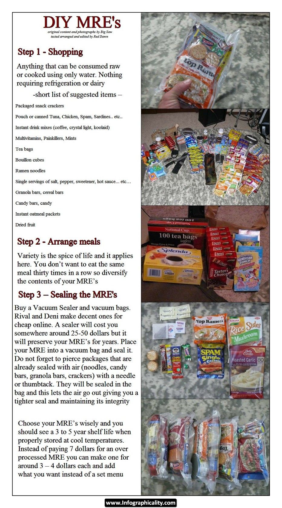 diy mre for preppers infographic