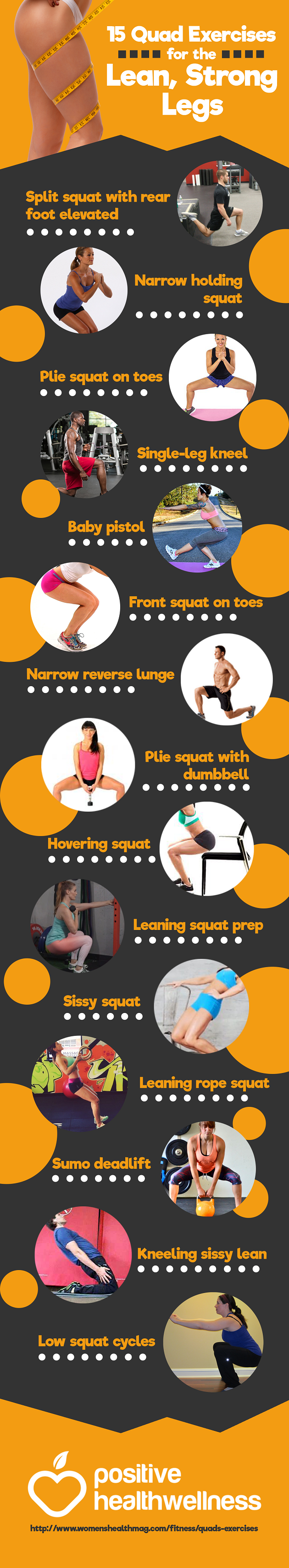 15 Quad Exercises for the Lean, Strong Legs – Infographic