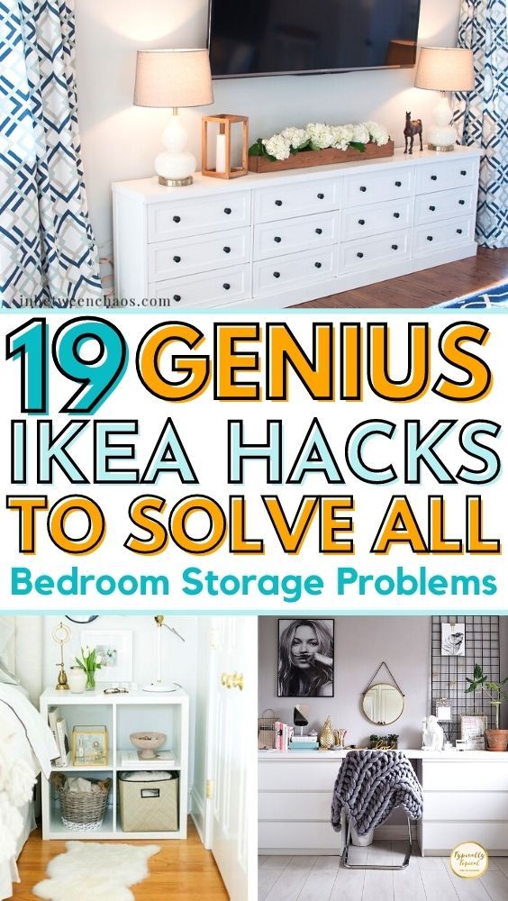 19 Genius Small Space Saving IKEA Hacks For the Bedroom (Storage & Organization Ideas)