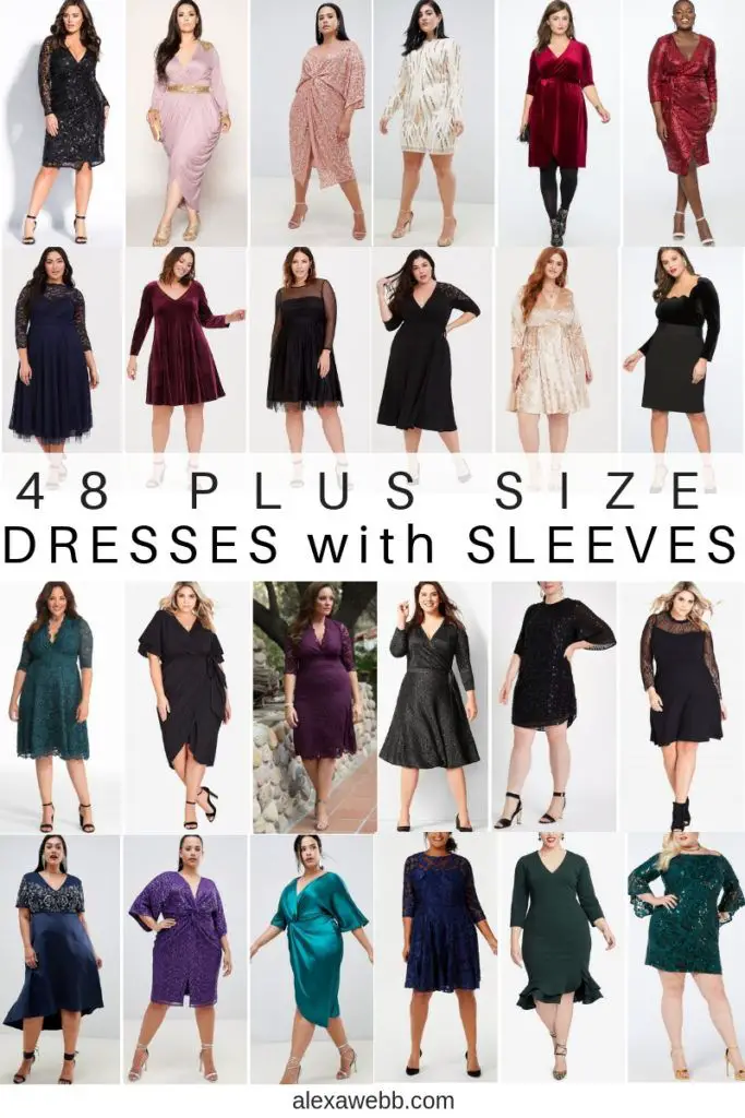 48 Plus Size Party Dresses {with Sleeves}