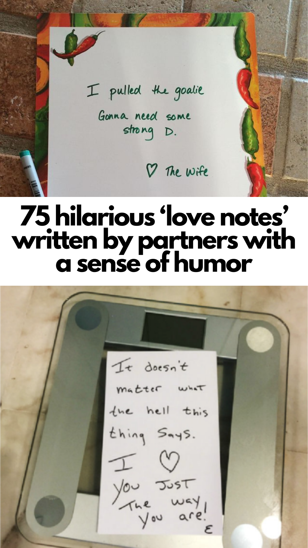 75 hilarious ‘love notes’ written by partners with a sense of humor