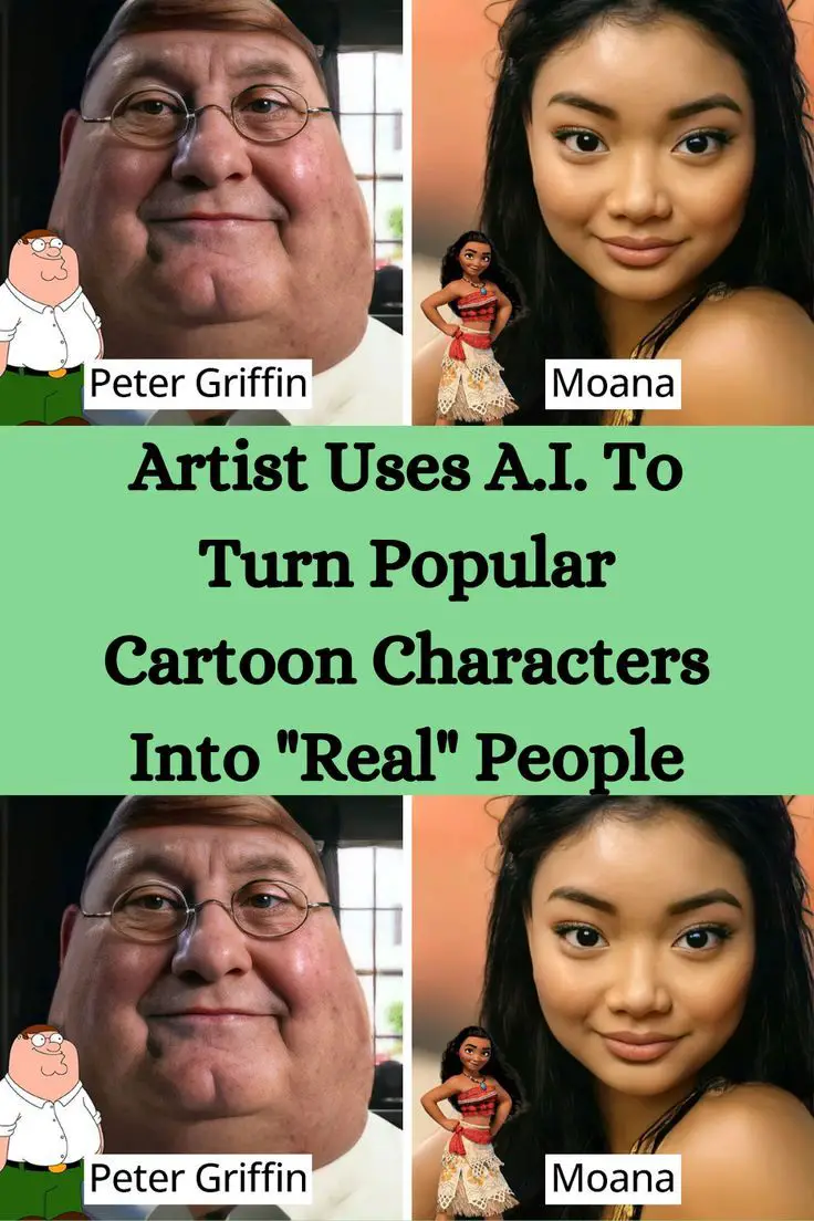 Artist Uses A.I. To Turn Popular Cartoon Characters Into "Real" People