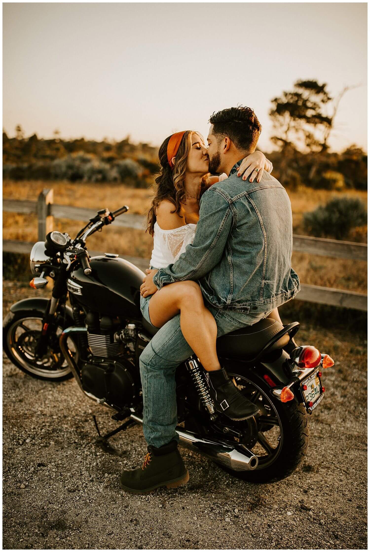 Edgy Motorcycle Engagement Photos - Meagan Puett