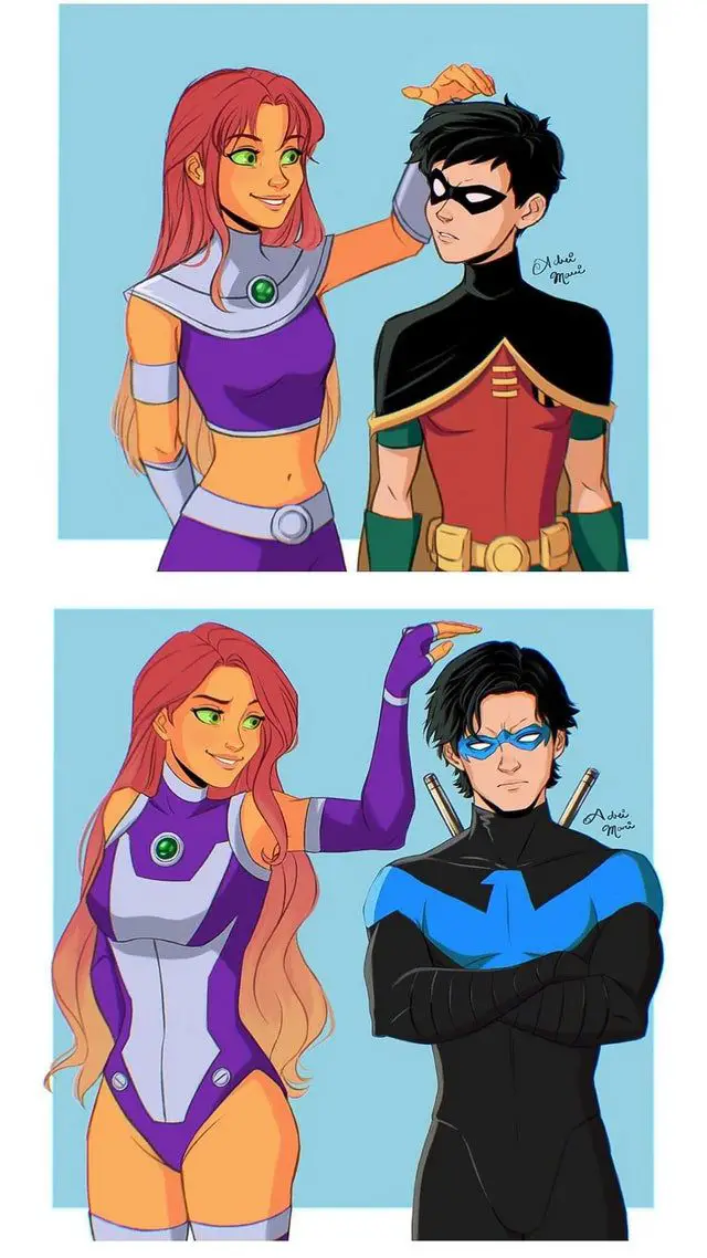 [Fan Art] "He never reached her" Robin/Nightwing and Starfire by adrii_marii