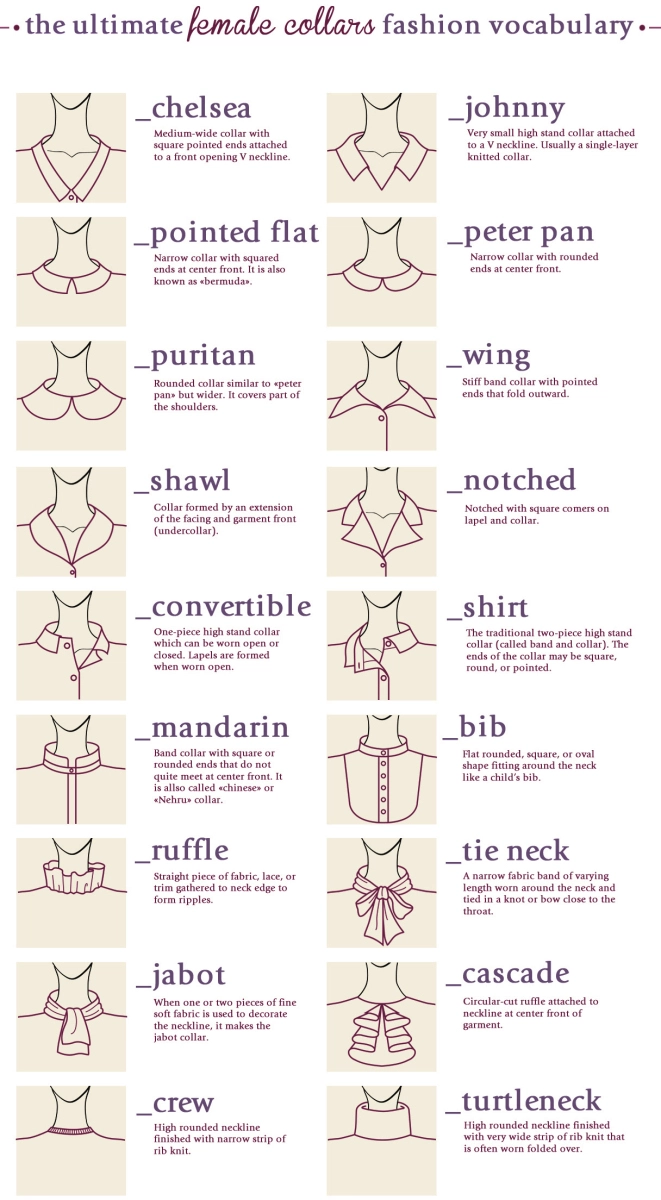 Female Collar Types Fashion Terms Names Infographics