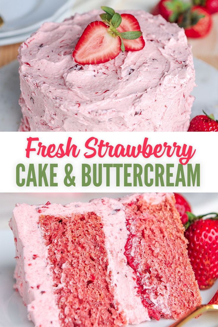Fresh strawberry cake made with real strawberries (no Jell-O)