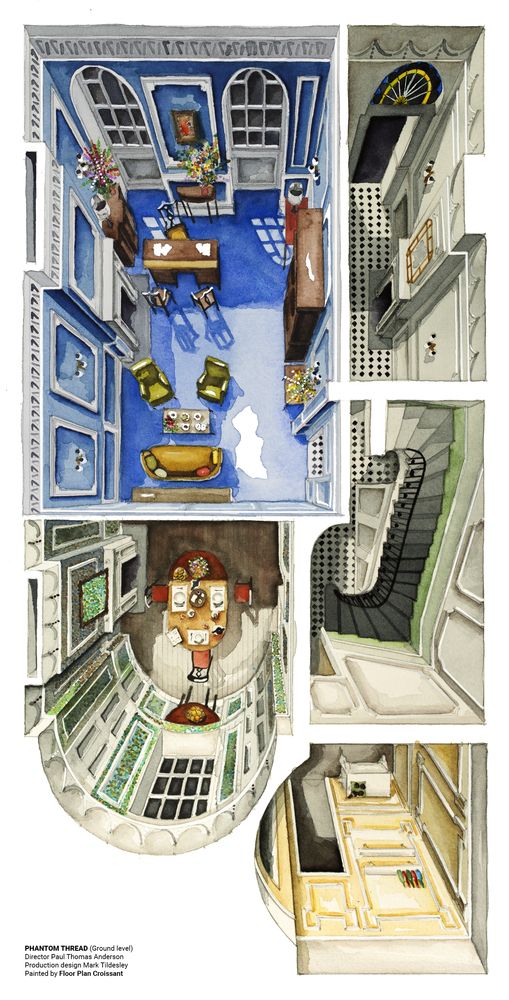 Gallery of Illustrated Movie Set Plans from 'Parasites', 'Pain & Glory' and 'Jojo Rabbit'  - 14