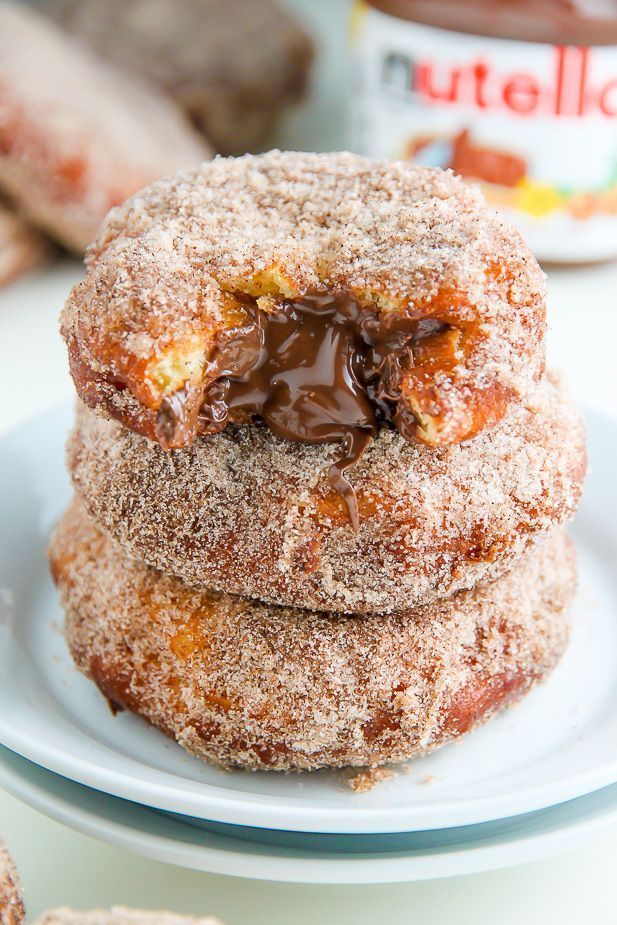 Nutella Cinnamon Sugar Doughnuts - Baker by Nature
