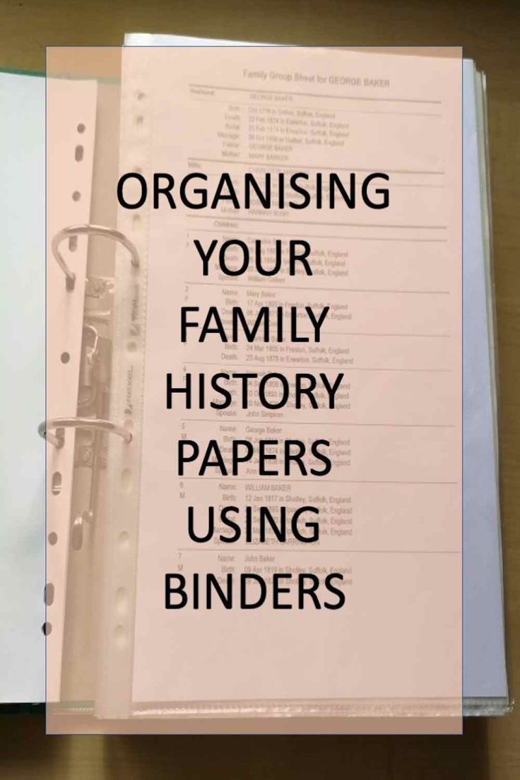 Organise Your Family History Using Binders