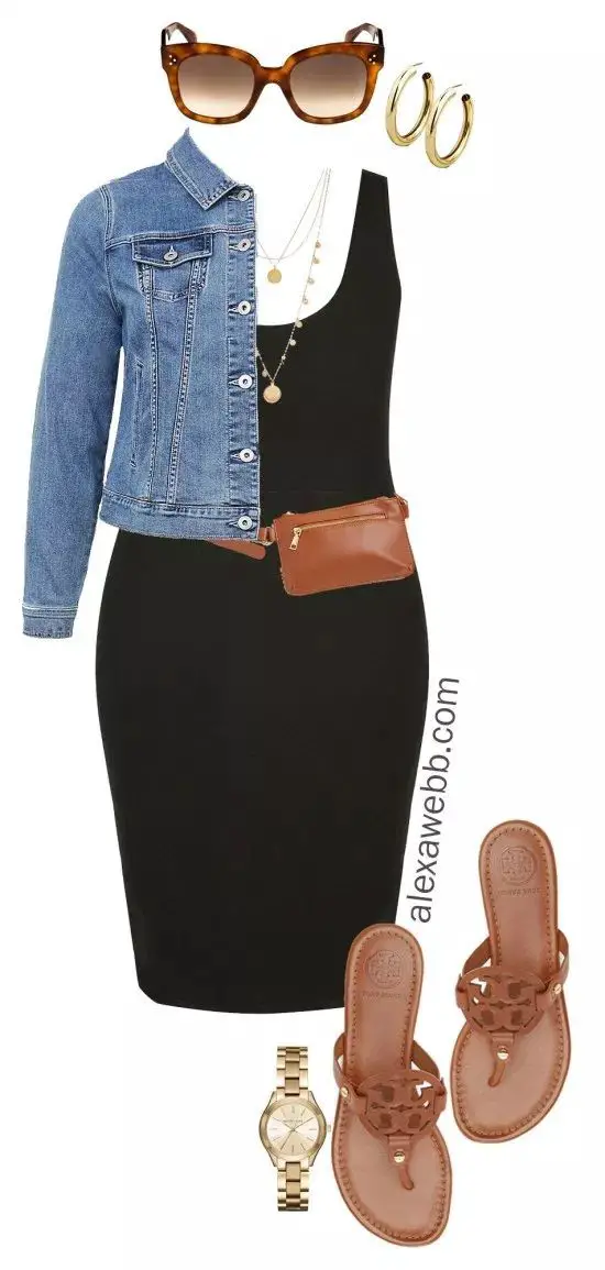 Plus Size Black Bodycon Dress Outfit Ideas