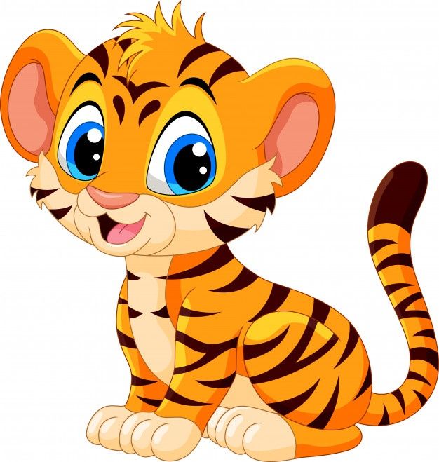 Premium Vector | Cute baby tiger cartoon