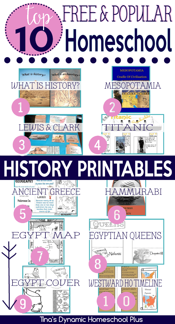 Top 10 Free Popular Homeschool History Printables