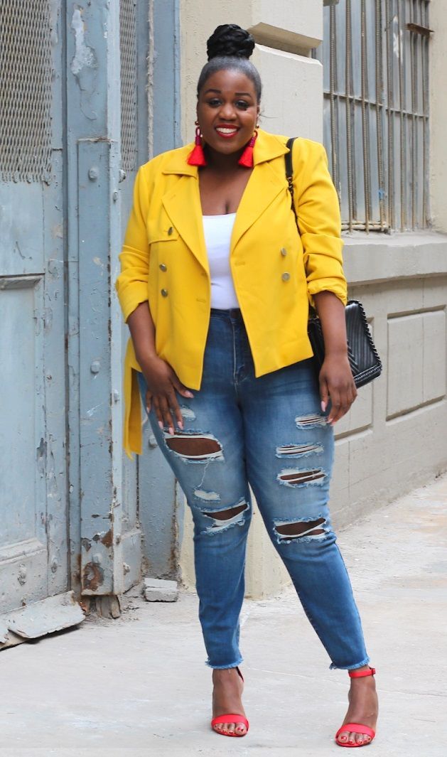 Yellow Mustard & Ripped Distressed Jeans!
