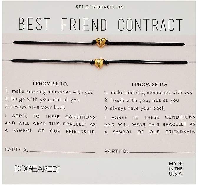 Dogeared best friend contract set of 2 heart bracelets + FREE SHIPPING