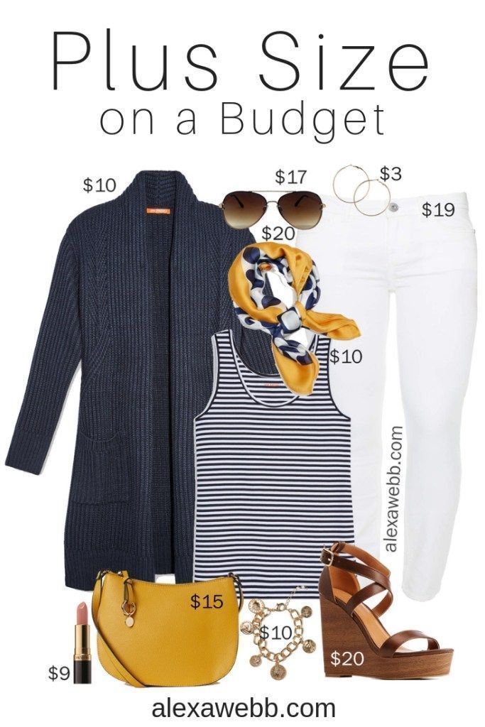 Plus Size on a Budget – White Jeans Outfit
