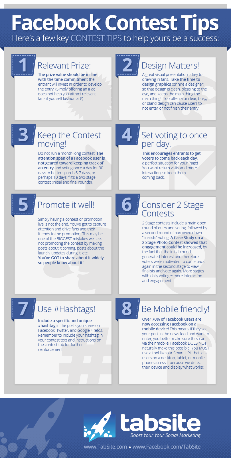 Facebook Contest Success Tips Infographic | Marketing Nutz Digital Social Media Training Consulting Agency