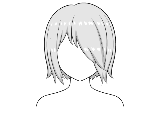 How to Draw Anime Hair Over One Eye